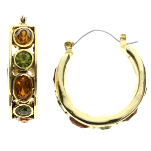 Mi Amore Hoop-Earrings Gold-Tone/Green