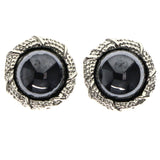 Mi Amore Post-Earrings Black/Silver-Tone