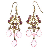 Mi Amore Dangle-Earrings Pink/Gold-Tone