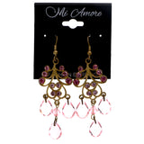 Mi Amore Dangle-Earrings Pink/Gold-Tone
