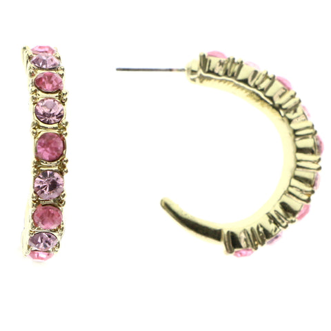 Mi Amore Dangle-Earrings Gold-Tone/Pink