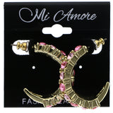 Mi Amore Dangle-Earrings Gold-Tone/Pink