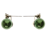 Mi Amore Post-Earrings Green/Silver-Tone