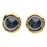 Mi Amore Post-Earrings Black/Gold-Tone