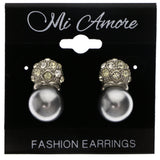 Mi Amore Post-Earrings Silver-Tone/Gray