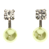 Mi Amore Post-Earrings Green/Silver-Tone