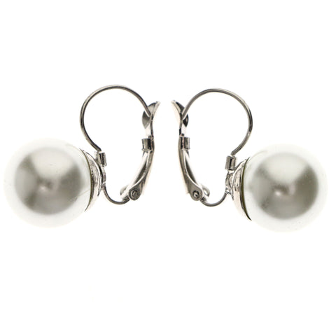 Mi Amore Dangle-Earrings White/Silver-Tone