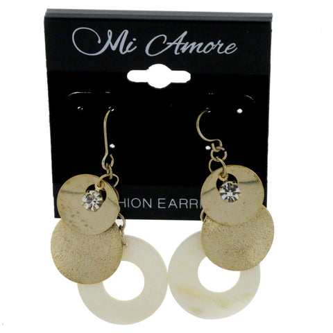 Mi Amore Dangle-Earrings Gold-Tone/White