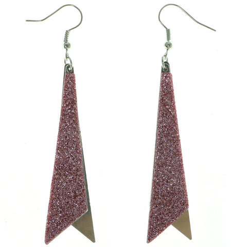 Mi Amore Dangle-Earrings Silver-Tone/Pink