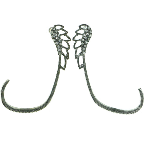 Mi Amore Wing Dangle-Earrings Dark-Silver