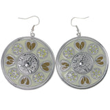 Mi Amore Heart  Flower Dangle-Earrings Silver-Tone