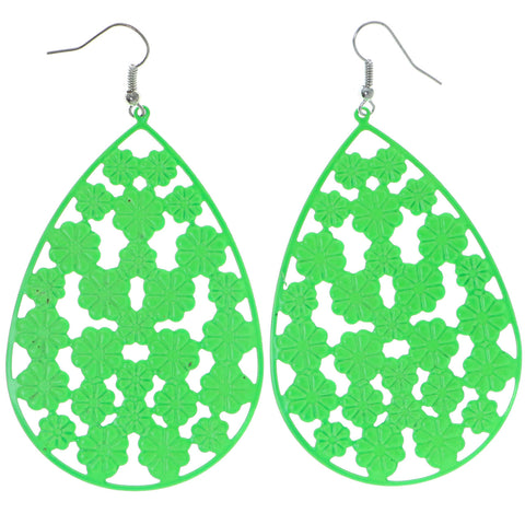 Mi Amore Flower Dangle-Earrings Green