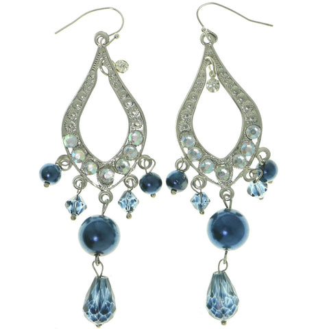 Mi Amore Dangle-Earrings Silver-Tone/Blue