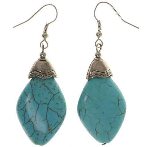 Mi Amore Dangle-Earrings Silver-Tone/Blue