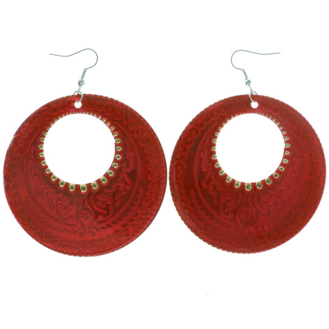 Mi Amore Dangle-Earrings Red/Gold-Tone