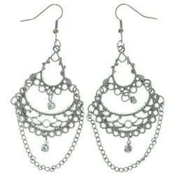 Mi Amore Filigree Dangle-Earrings Dark-Silver