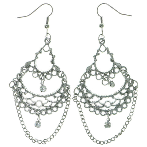 Mi Amore Filigree Dangle-Earrings Dark-Silver