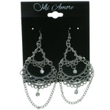 Mi Amore Filigree Dangle-Earrings Dark-Silver