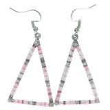 Mi Amore Dangle-Earrings Silver-Tone/Pink