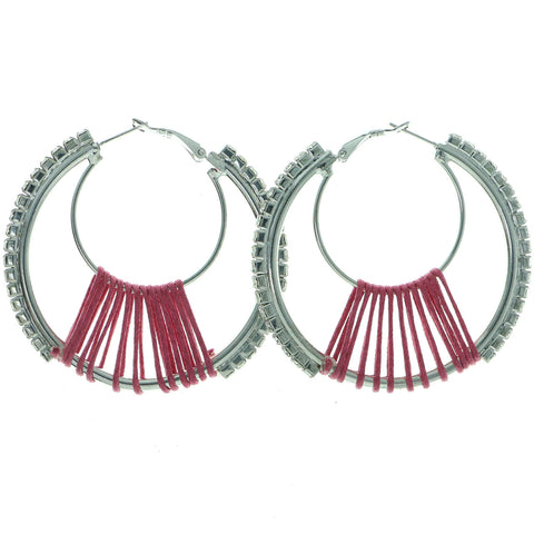 Mi Amore Dangle-Earrings Silver-Tone/Pink