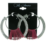 Mi Amore Dangle-Earrings Silver-Tone/Pink