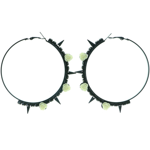 Mi Amore Rose Dangle-Earrings Black/White