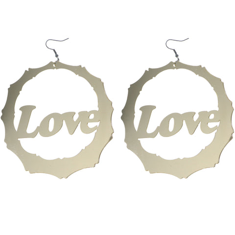 Mi Amore Love Dangle-Earrings Gold-Tone