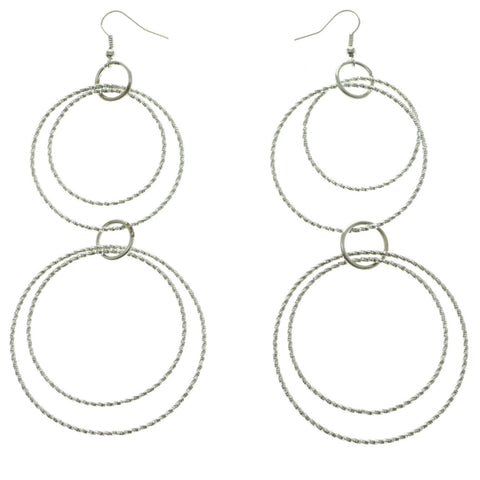 Silver-Tone Metal Dangle-Earrings
