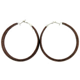 Mi Amore Hoop-Earrings Silver-Tone/Brown