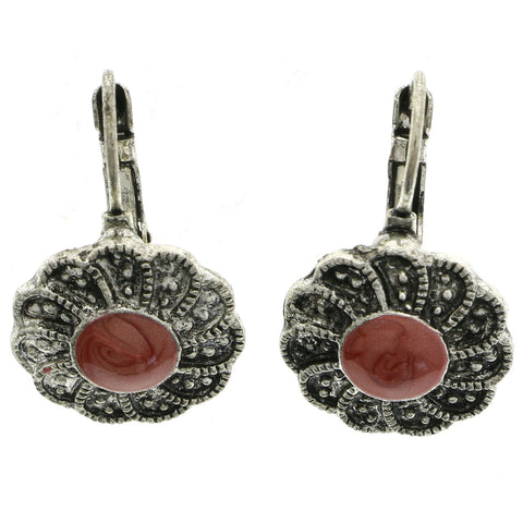 Mi Amore Flower Dangle-Earrings Silver-Tone