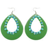 Mi Amore Teardrop Dangle-Earrings Green