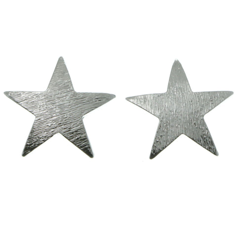 Silver-Tone Metal Stud-Earrings