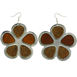 Mi Amore Flower Dangle-Earrings Silver-Tone/Yellow