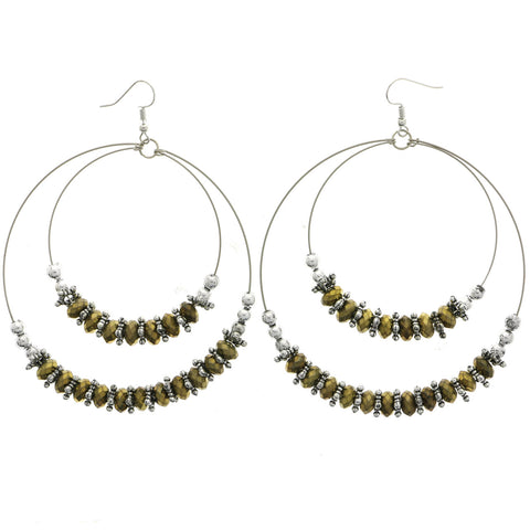 Mi Amore Dangle-Earrings Silver-Tone/Yellow