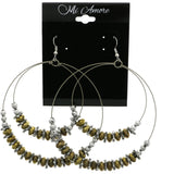 Mi Amore Dangle-Earrings Silver-Tone/Yellow