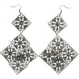 Mi Amore Filigree Dangle-Earrings Silver-Tone