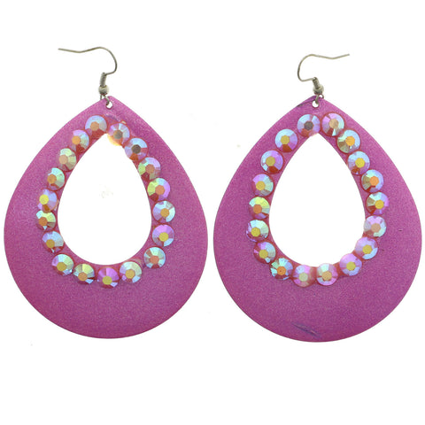 Mi Amore Teardrop Dangle-Earrings Pink