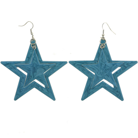 Mi Amore Star Dangle-Earrings Blue