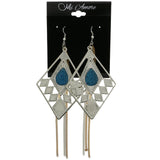Mi Amore Gold Chain Dangle-Earrings Silver-Tone/Blue