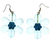 Mi Amore Flower Dangle-Earrings Blue