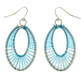 Mi Amore String Dangle-Earrings Silver-Tone/Blue