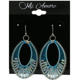 Mi Amore String Dangle-Earrings Silver-Tone/Blue