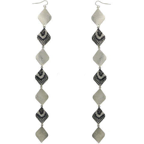 Mi Amore Dangle-Earrings Silver-Tone/Black
