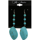 Mi Amore Faux-Turquoise Dangle-Earrings Silver-Tone/Blue