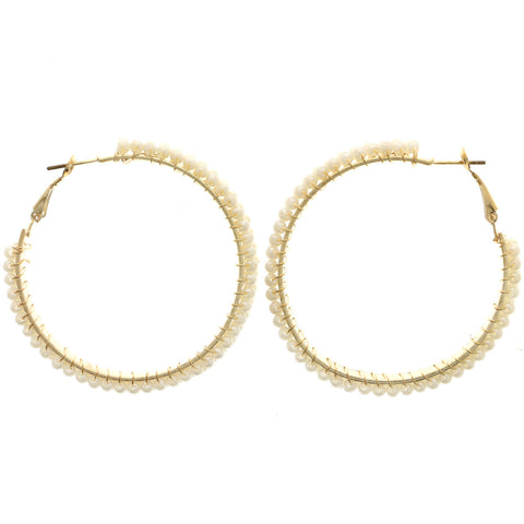 Mi Amore Hoop-Earrings Gold-Tone/White