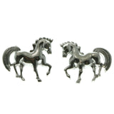 Silver-Tone Metal Stud-Earrings