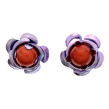 Mi Amore Flower Stud-Earrings Purple/Red