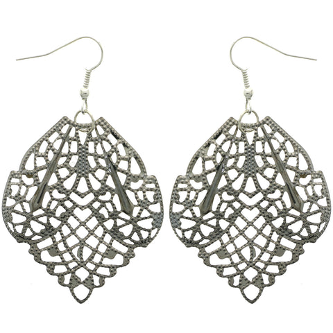 Mi Amore Cut-outs Dangle-Earrings Silver-Tone