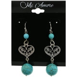 Mi Amore Faux-Turquoise Dangle-Earrings Silver-Tone/Blue