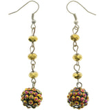 Mi Amore AB Finish Dangle-Earrings Silver-Tone/Yellow